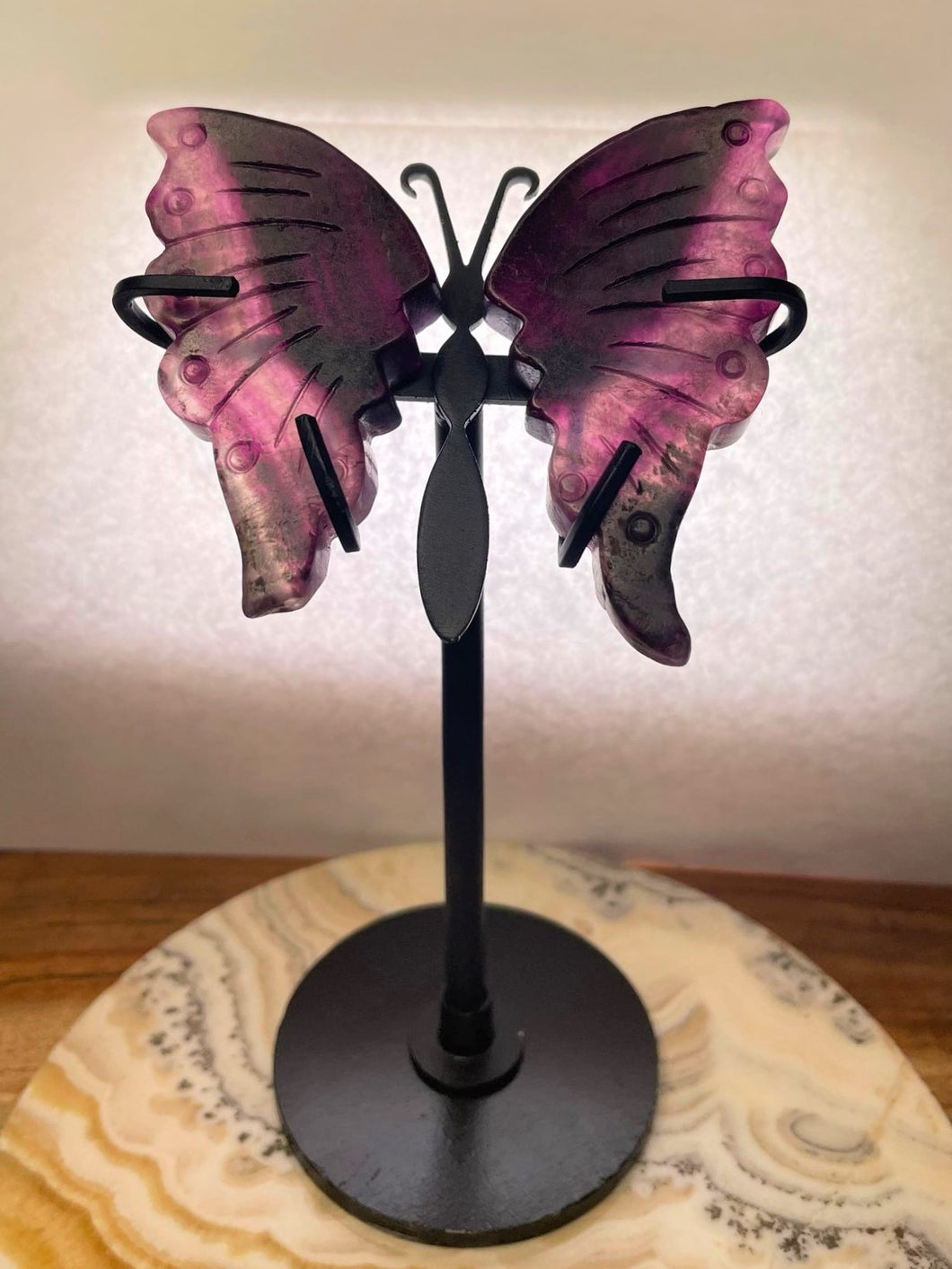 Vibrant Mini Purple Fluorite Crystal Butterfly Wings
