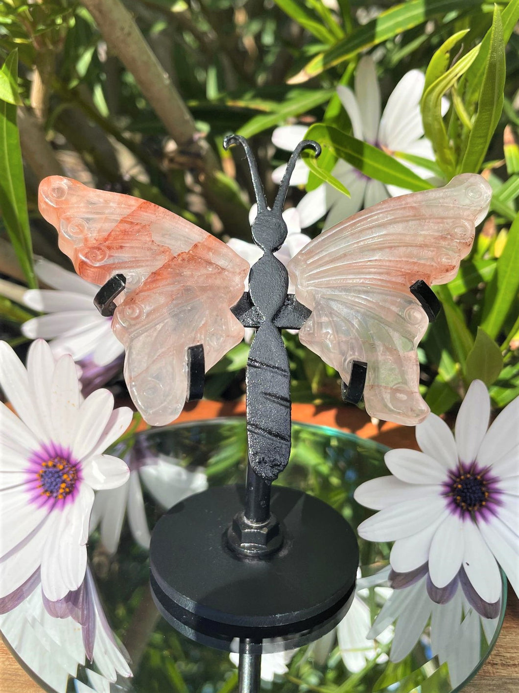 Mini Hematoid Quartz Crystal Butterfly Wings