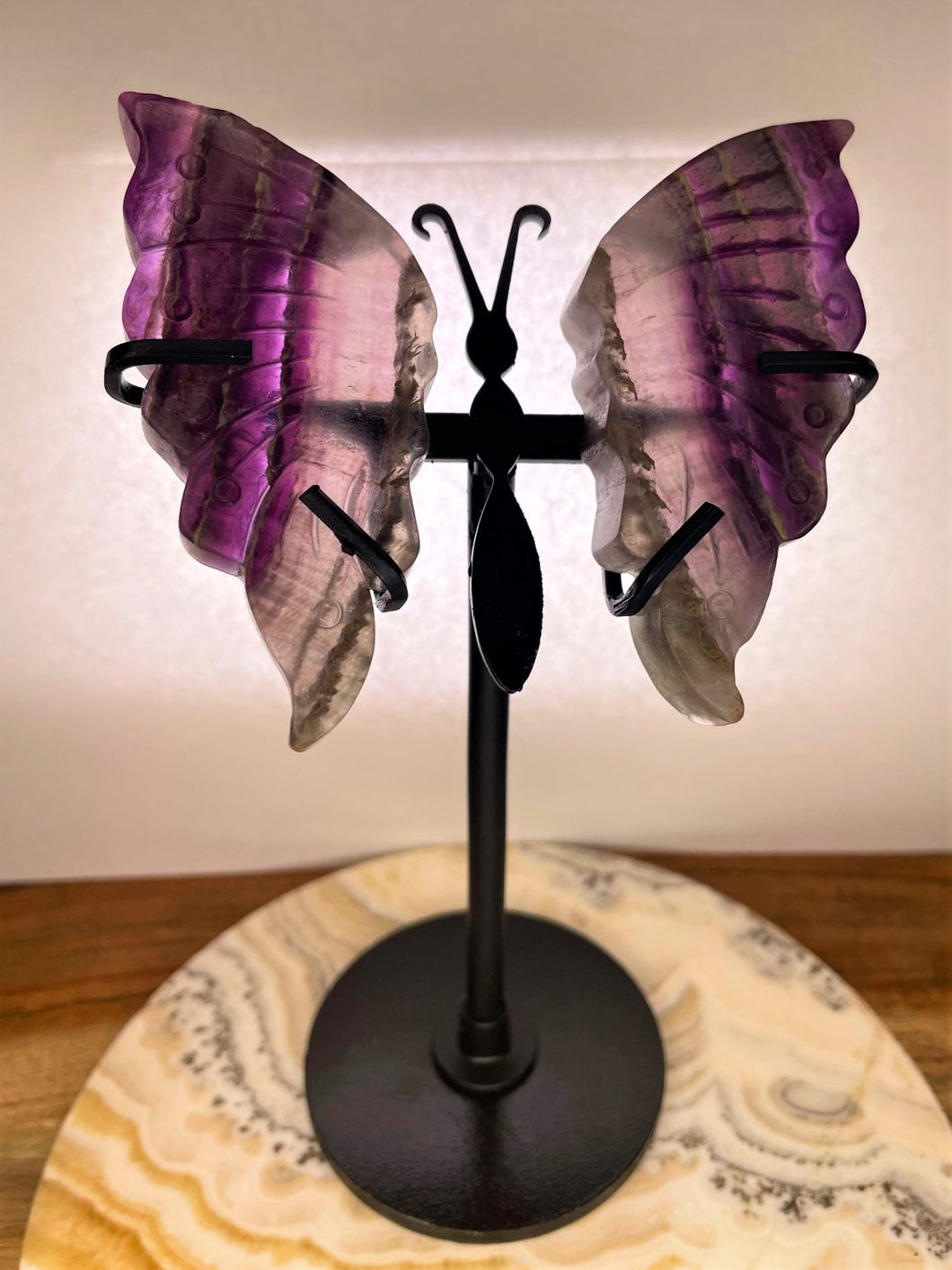 Tranquil Mini Purple Fluorite Crystal Butterfly Wings