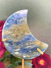 Load image into Gallery viewer, Harmony Kyanite Crystal Crescent Moon Carving
