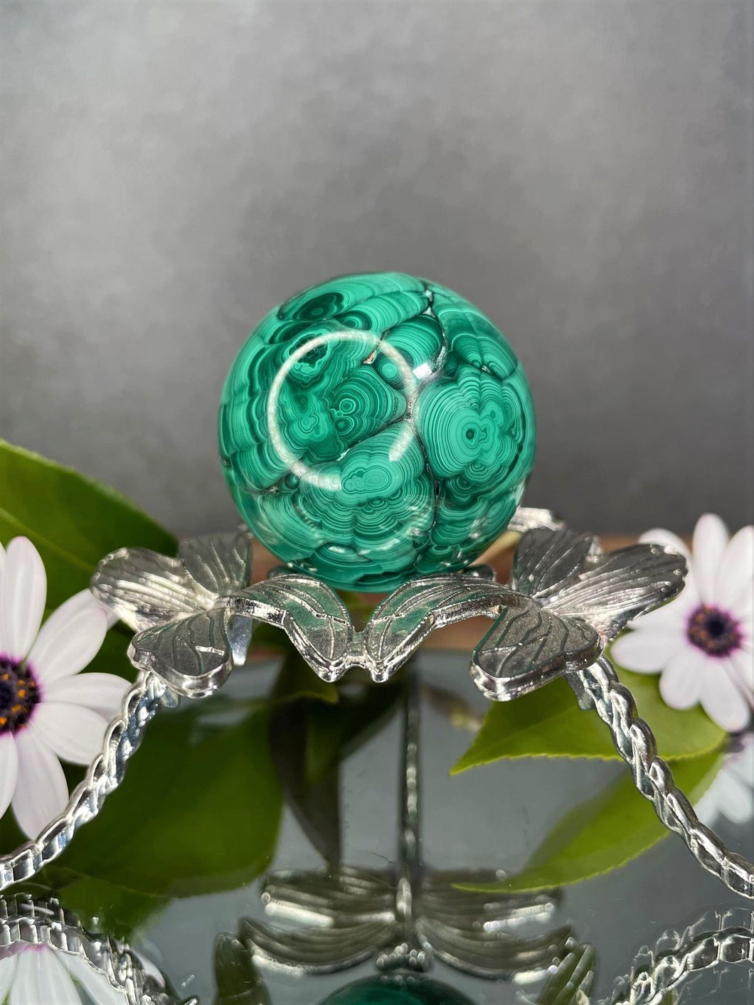 Stunning High Quality Malachite Crystal Sphere
