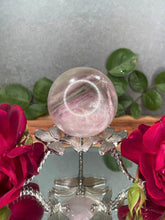 Load image into Gallery viewer, Fluorite Crystal Sphere Green &amp; Pink With Rainbow
