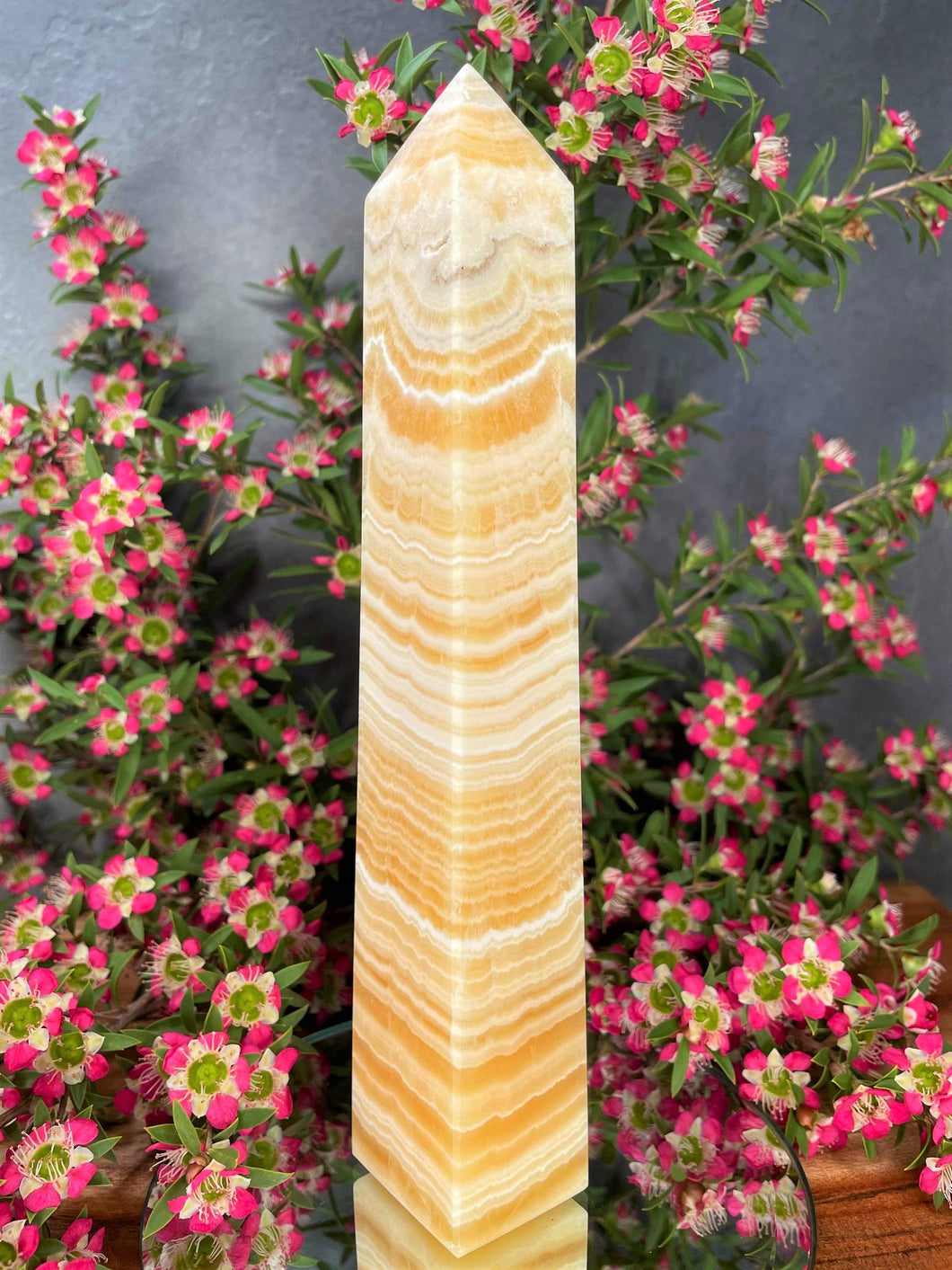 Joyful Yellow Calcite Crystal Tower Point