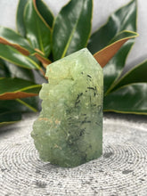 Load image into Gallery viewer, Gorgeous Prehnite Crystal Tower Point Freeform With Raw Druzy
