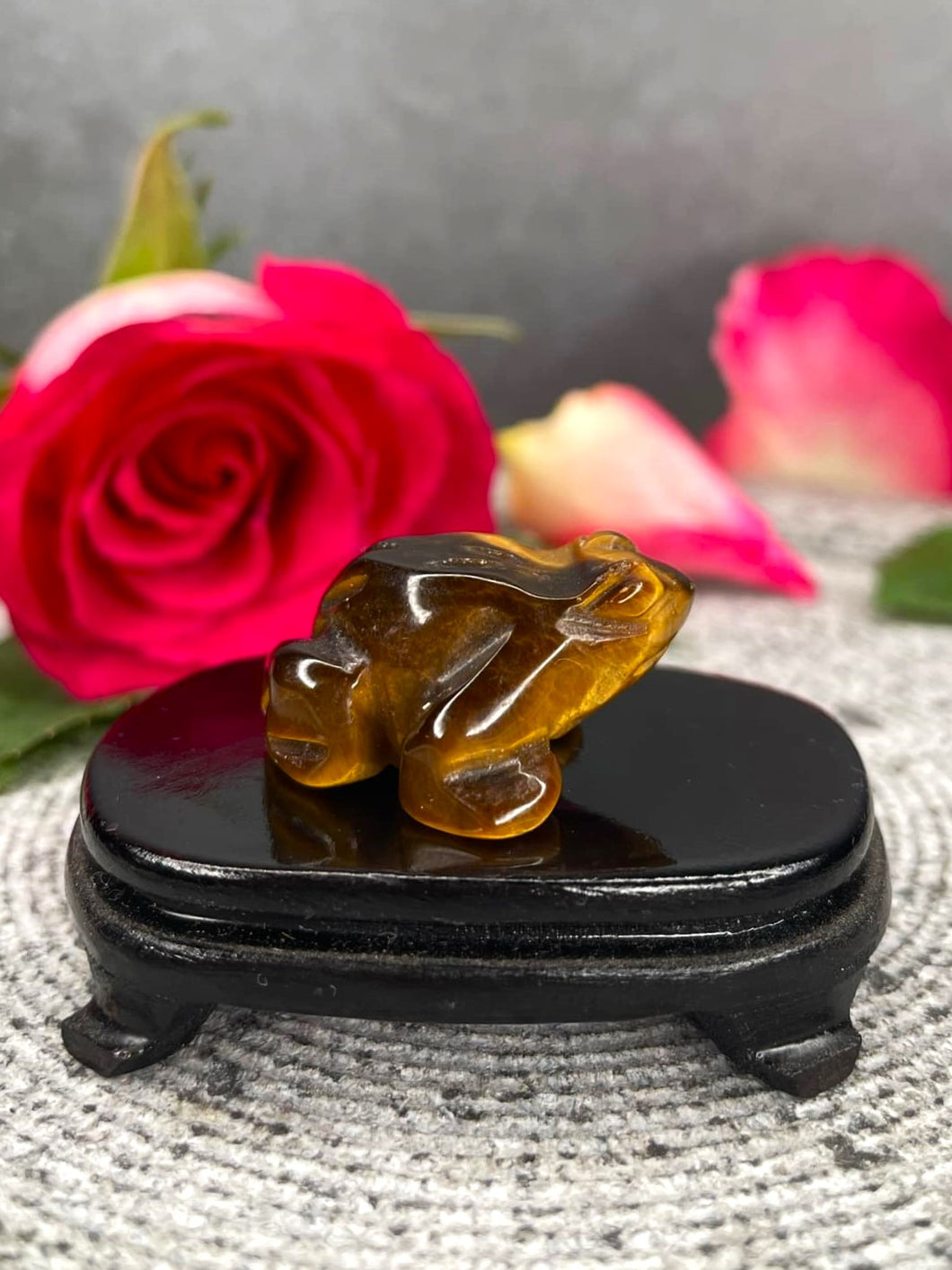 Tiger's Eye Crystal Frog Carving