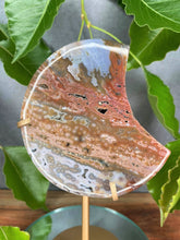 Load image into Gallery viewer, Beautiful 8th Vein Ocean Jasper Crystal Crescent Moon
