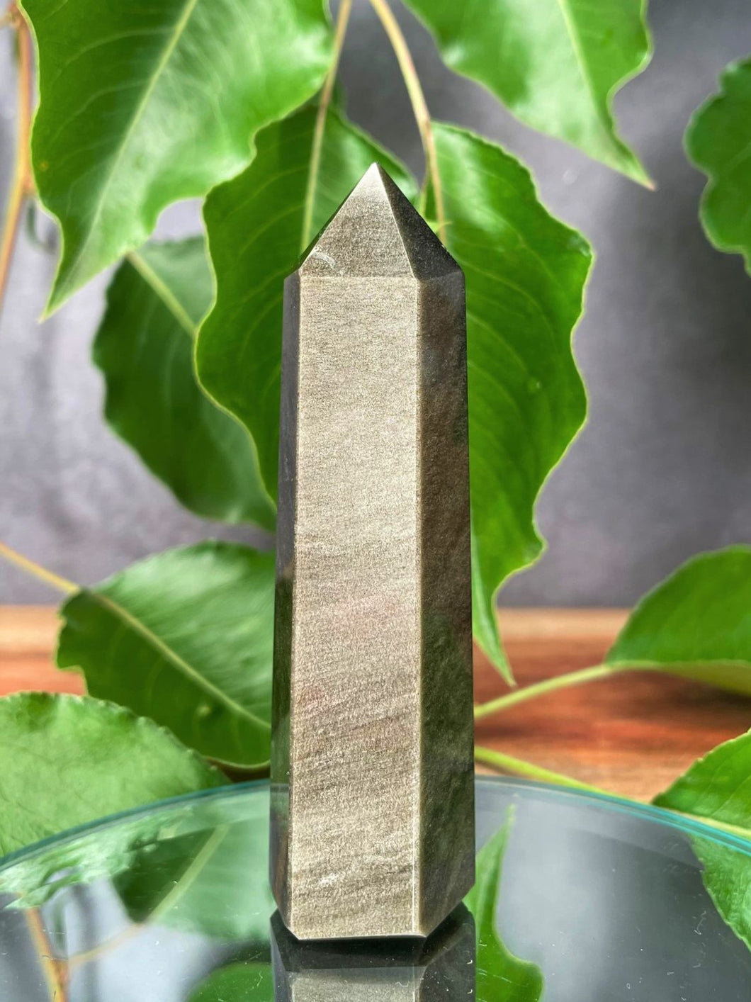 Beautiful Golden Sheen Obsidian Crystal Tower Point