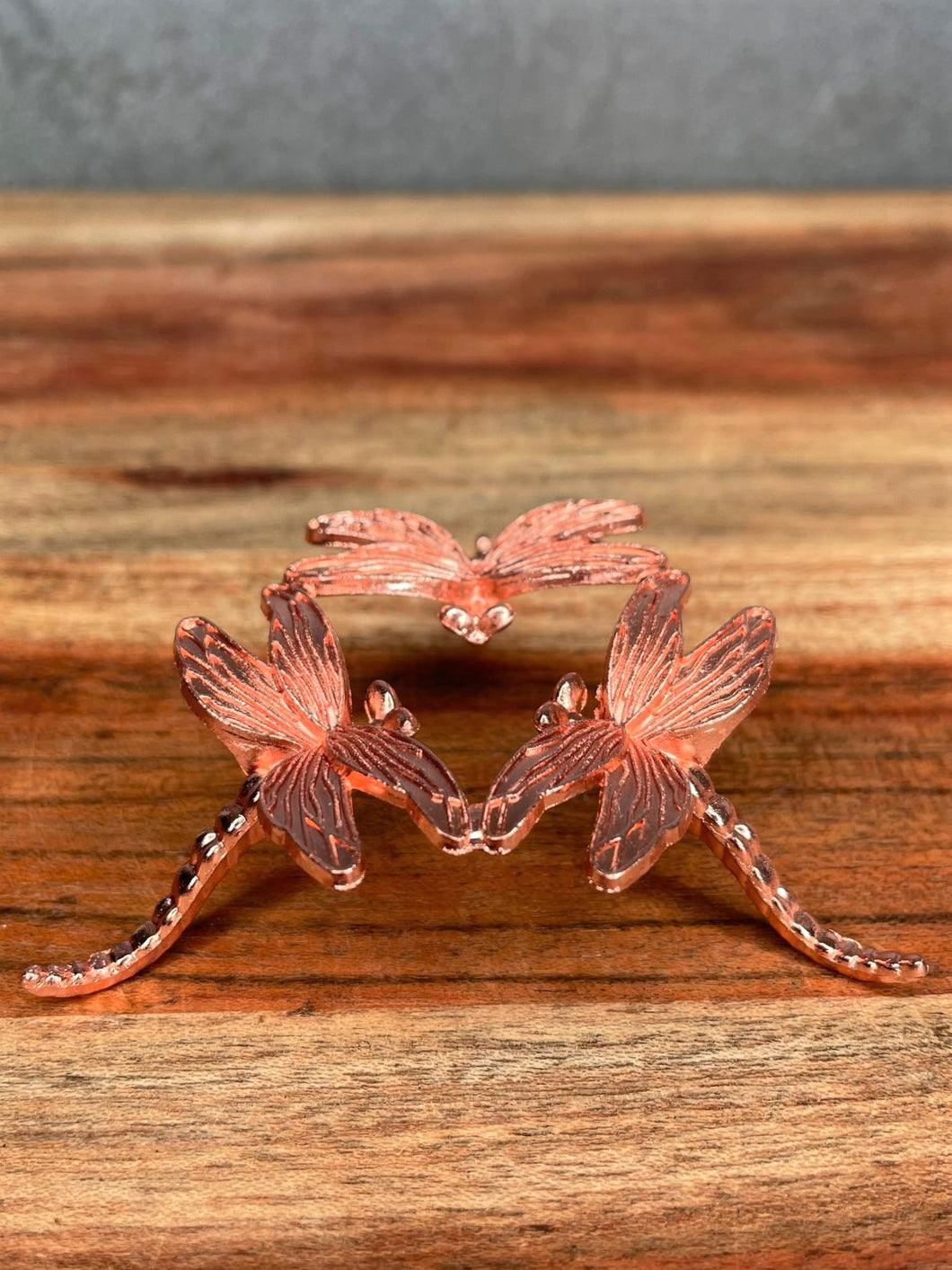 Dragonfly Rose Gold Metal Sphere Stand Ball Holder