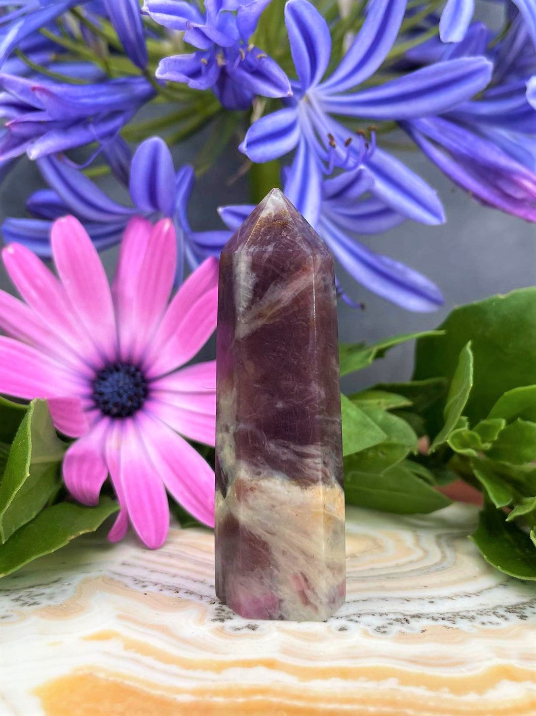 Deep Pink Tourmaline Rubellite Crystal Tower Point