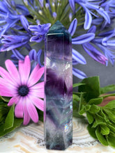 Load image into Gallery viewer, Beautiful Colorful Fluorite Crystal Tower Point
