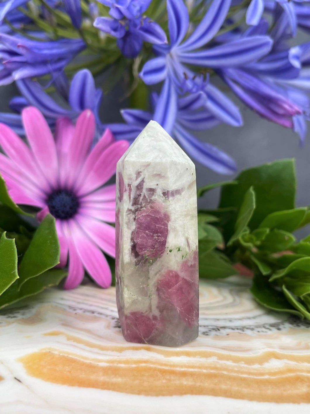 Pink Tourmaline Rubellite Crystal Tower Point
