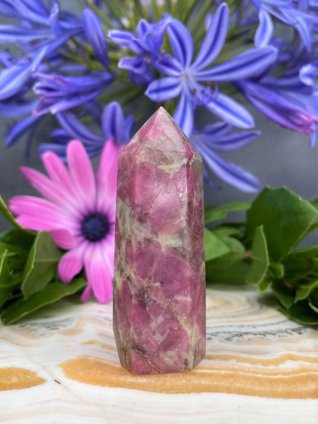 Pink Tourmaline Rubellite Crystal Tower Point Chakra Healing