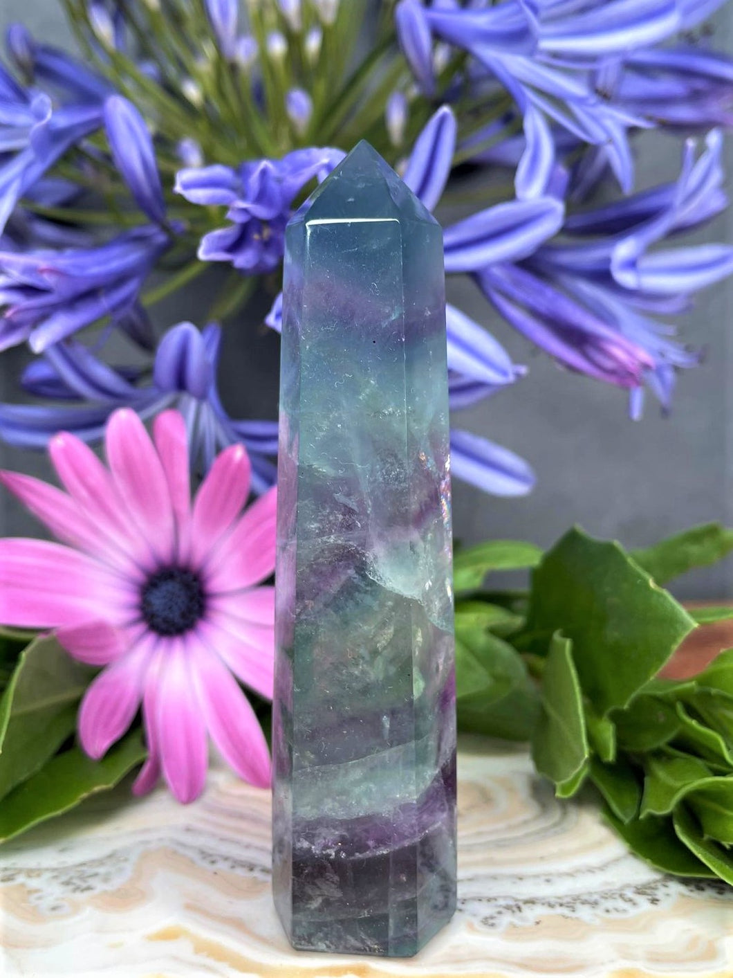 Colorful Fluorite Crystal Tower Point Wisdom Healing