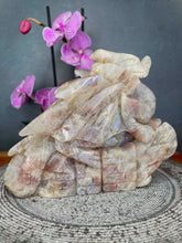 Load image into Gallery viewer, Statement Moonstone Sunstone Crystal Dragon Carving Blue Flash
