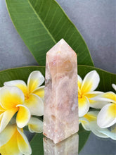 Load image into Gallery viewer, Soothing Pink Amethyst Flower Agate Crystal Tower Obelisk Point
