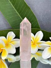 Load image into Gallery viewer, Chakra Healing Rose Quartz Crystal Tower Point
