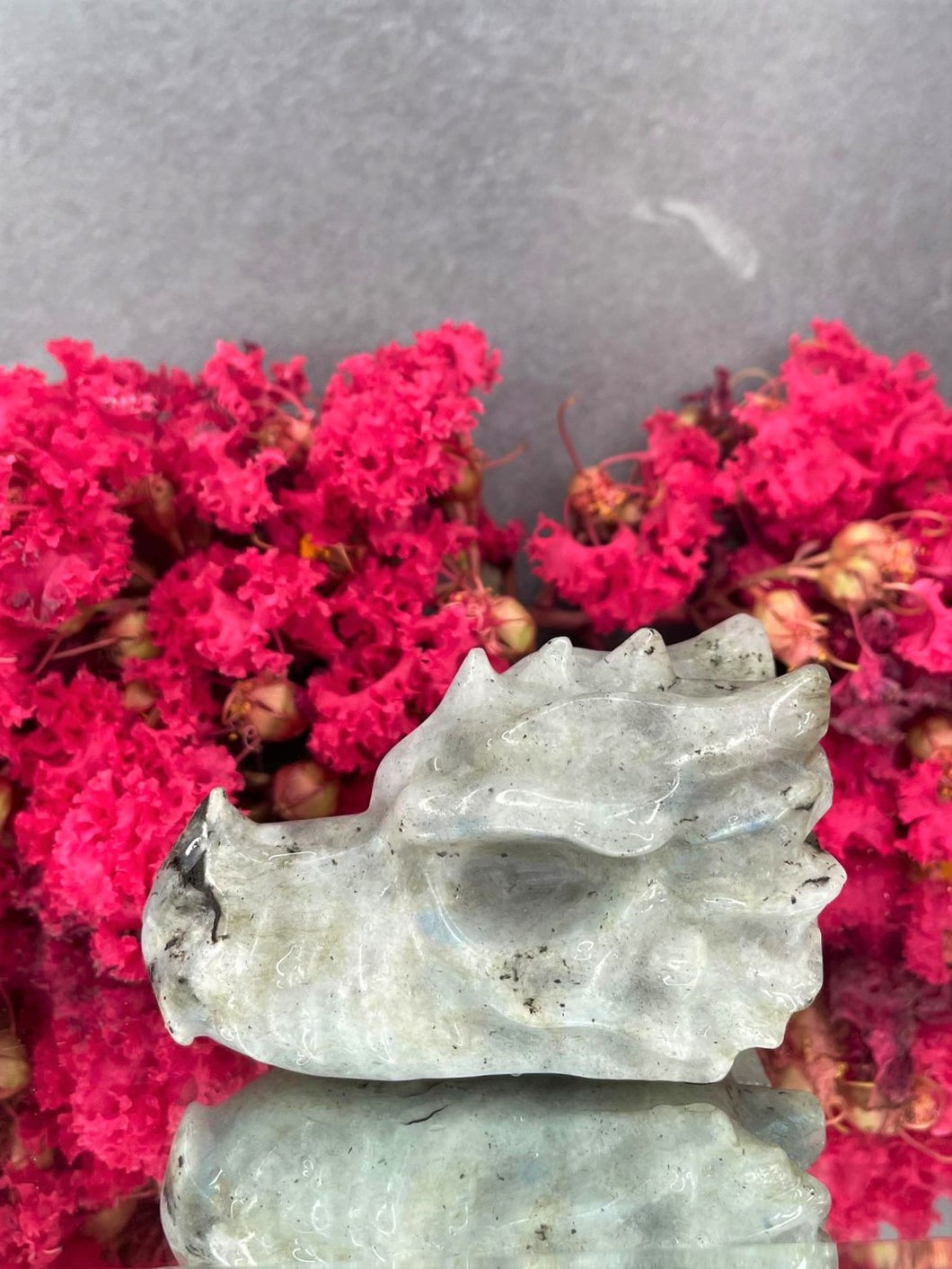 Beautiful Dragon Head Labradorite Crystal Stone Carving