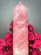 Load image into Gallery viewer, High Quality Rose Quartz Crystal Tower Point
