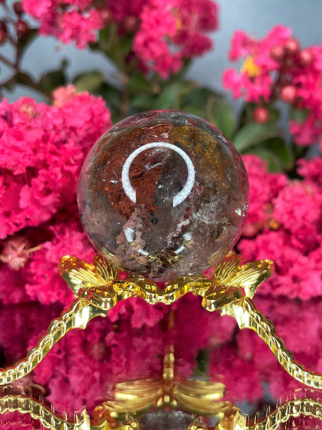 Breathtaking Garden Quartz Lodolite Crystal Sphere 
