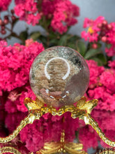 Load image into Gallery viewer, Thousand Layer Garden Quartz Lodolite Crystal Sphere

