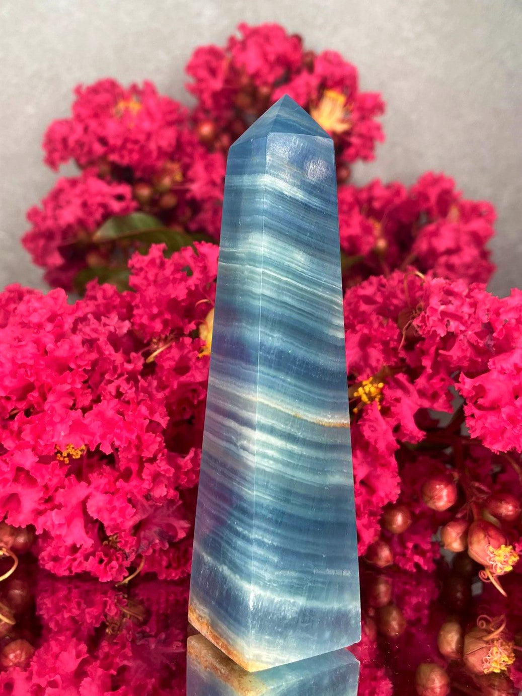 Stunning High Quality Blue Onyx Crystal Tower Point