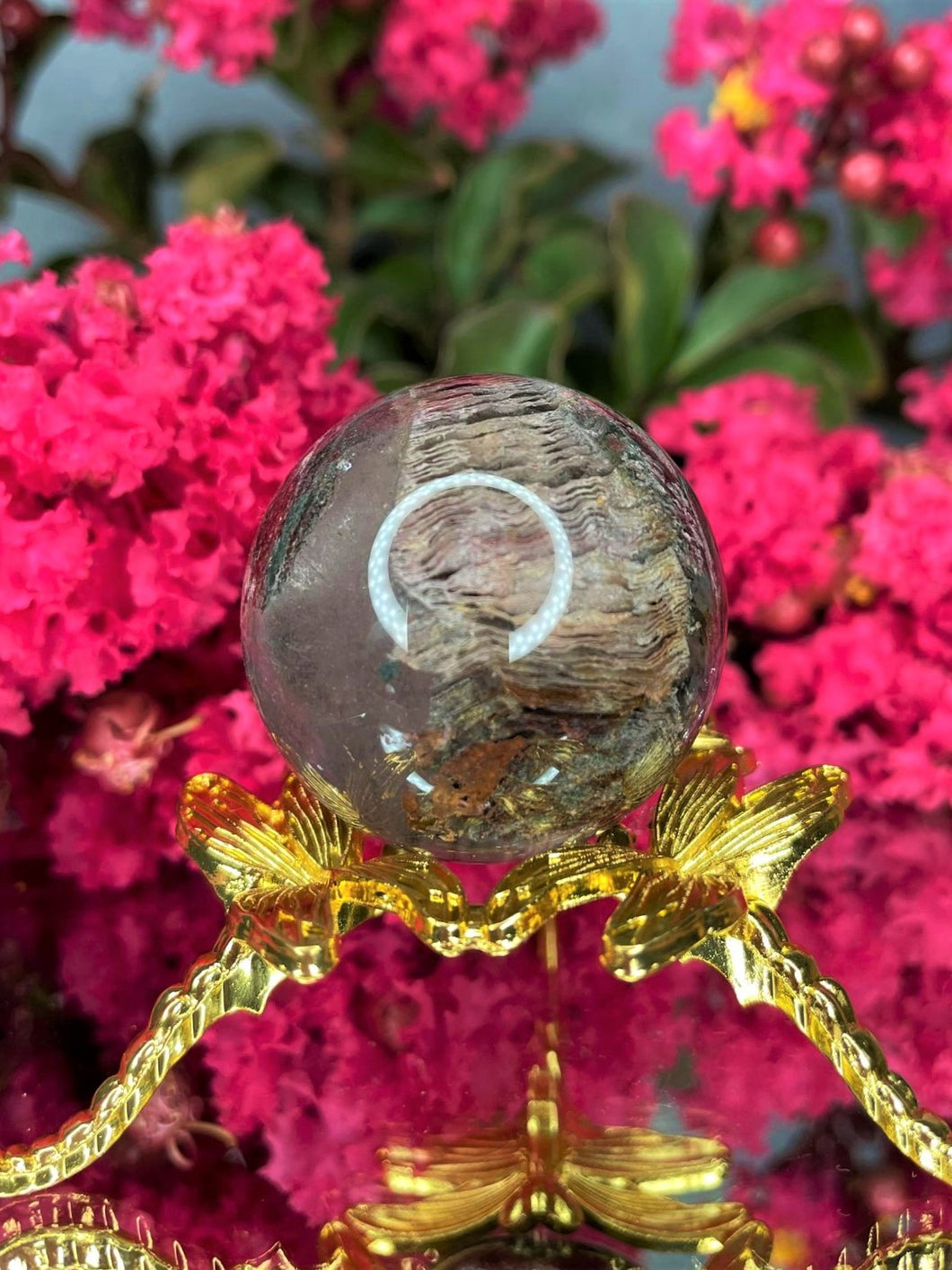Landscape Garden Quartz Lodolite Crystal Sphere