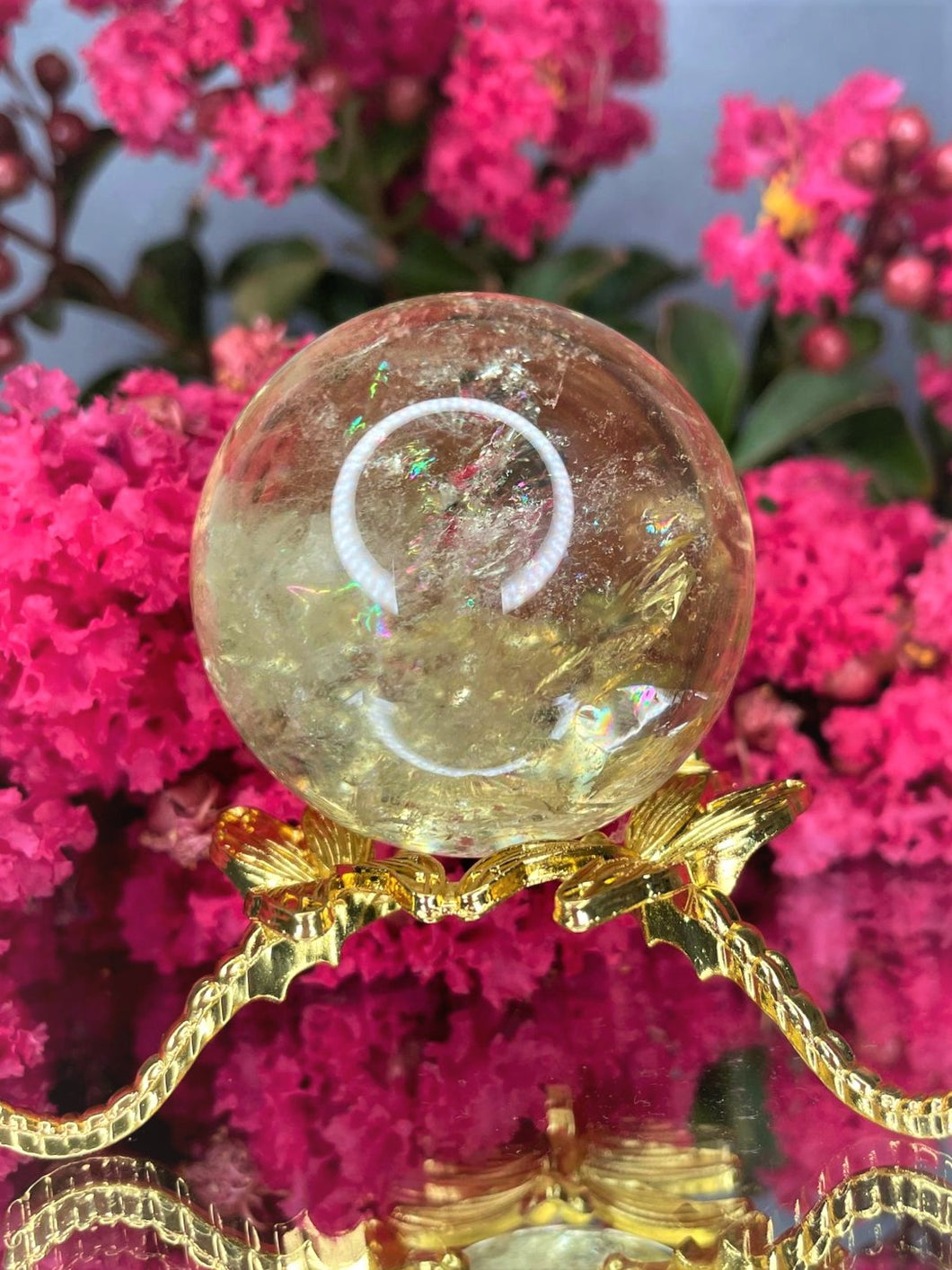 Prosperity Optimism Citrine Crystal Sphere