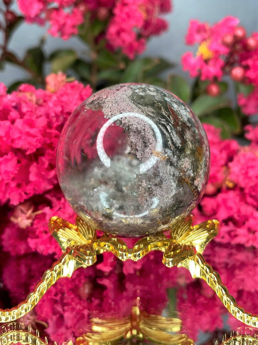 Stunning High Quality Garden Quartz Lodolite Crystal Sphere