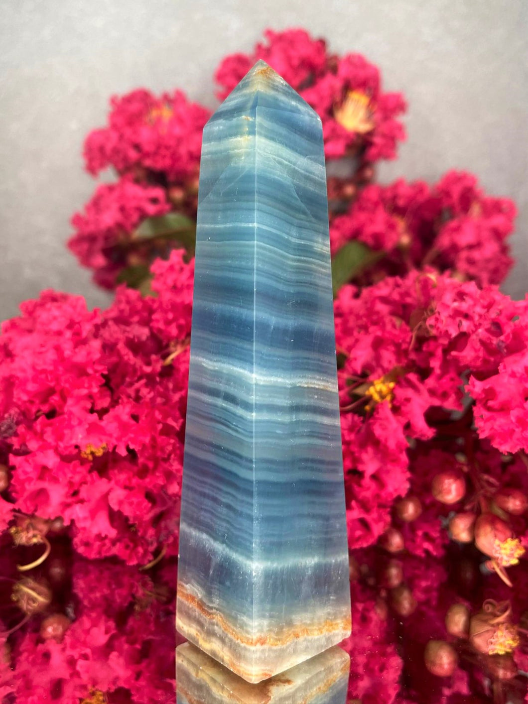 Beautiful High Quality Blue Onyx Obelisk Crystal Tower Point