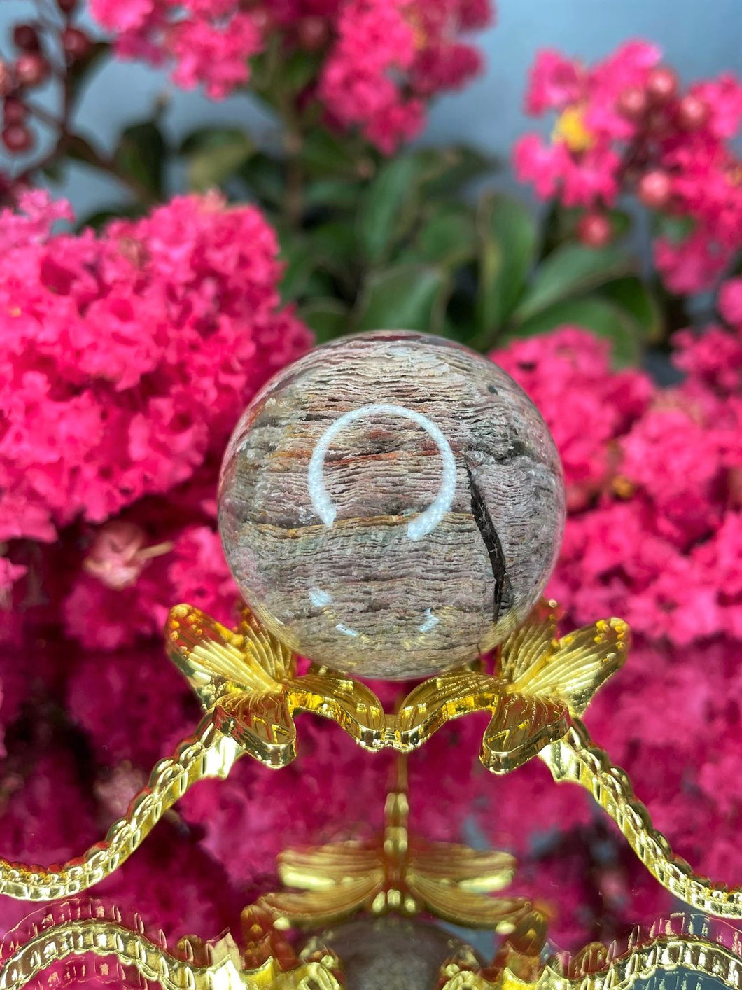 Intuition Garden Quartz Lodolite Crystal Sphere