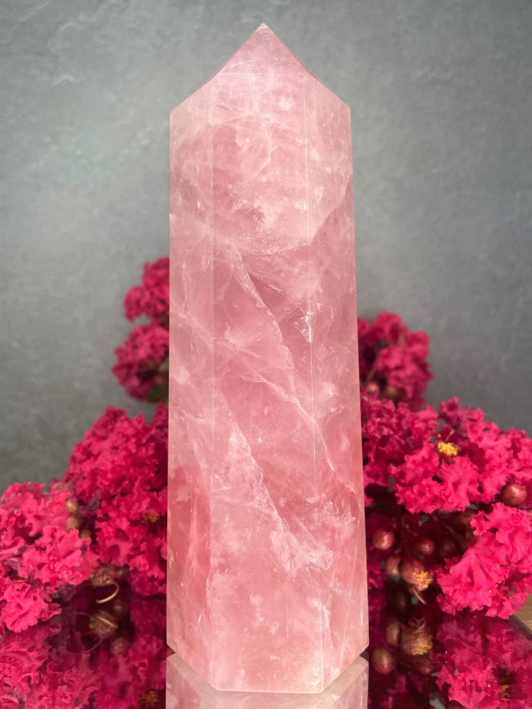 High Quality Rose Quartz Crystal Tower Point