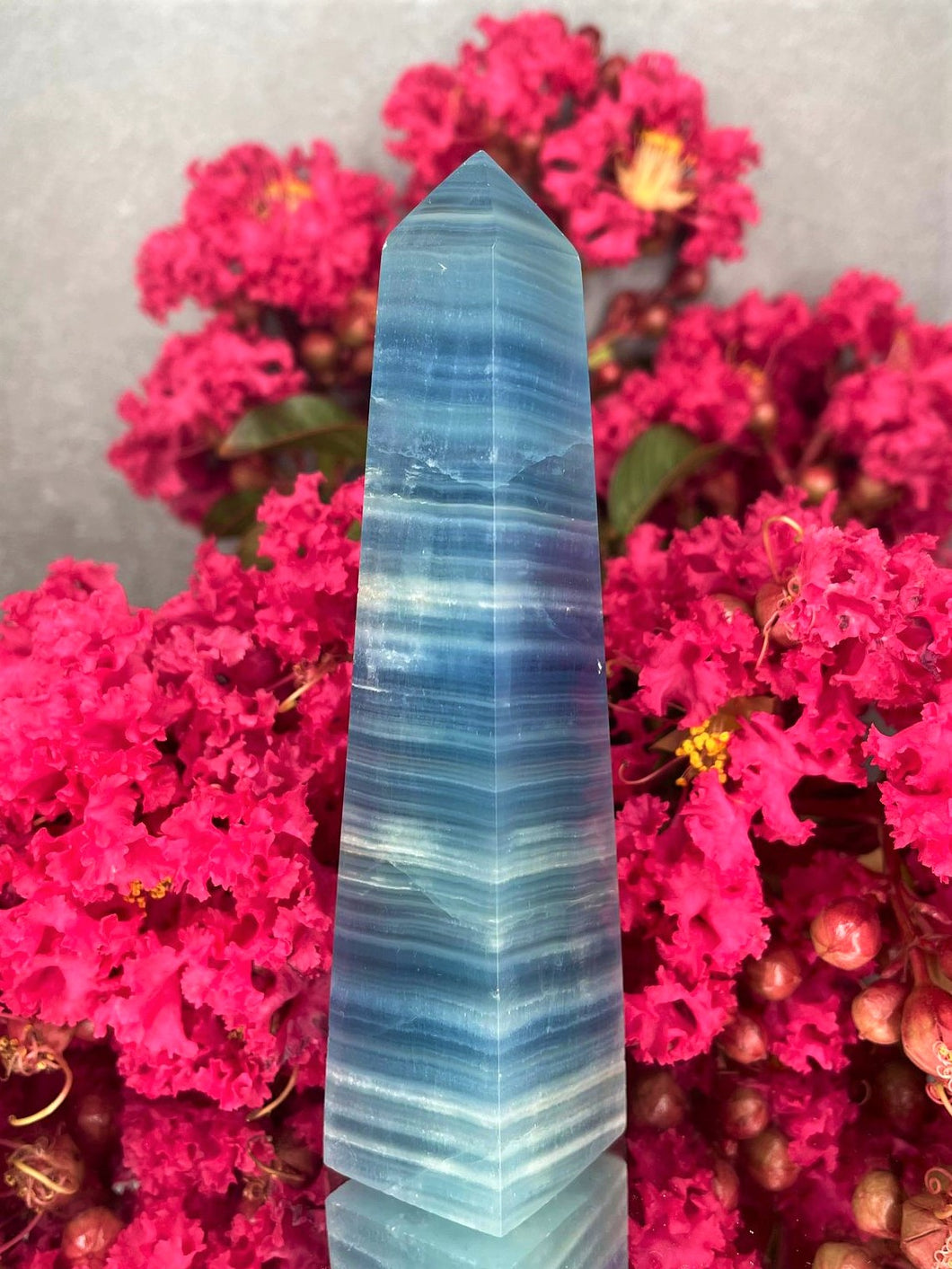 High Quality Blue Onyx Crystal Tower Point