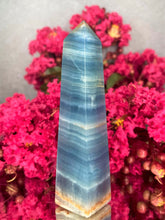 Load image into Gallery viewer, Beautiful High Quality Blue Onyx Obelisk Crystal Tower Point
