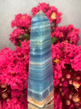 Load image into Gallery viewer, Beautiful High Quality Blue Onyx Obelisk Crystal Tower Point
