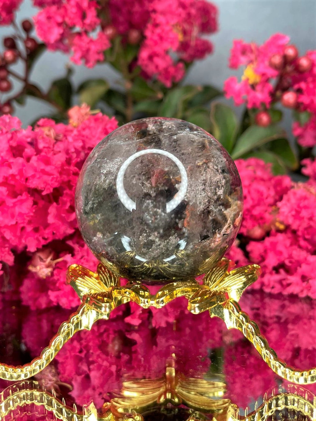 High Quality Garden Quartz Lodolite Crystal Sphere