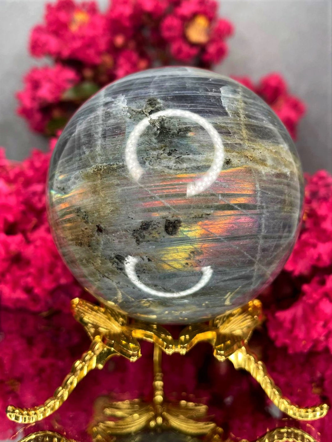 Breathtaking Labradorite Crystal Sphere With Flash