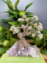 Load image into Gallery viewer, Stunning Tree of Life Amethyst Cluster Base &amp; Pyrite Stone Leaves
