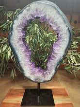 Load image into Gallery viewer, Amethyst Portal Crystal Cluster On Black Rotating Stand
