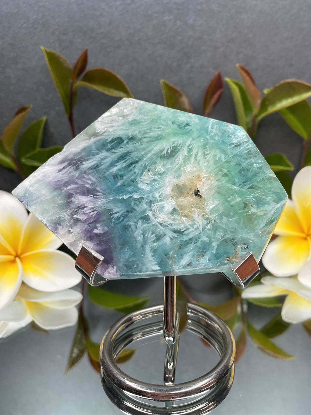 DISCOUNTED Snowflake Fluorite Crystal Slab Chakra Healing