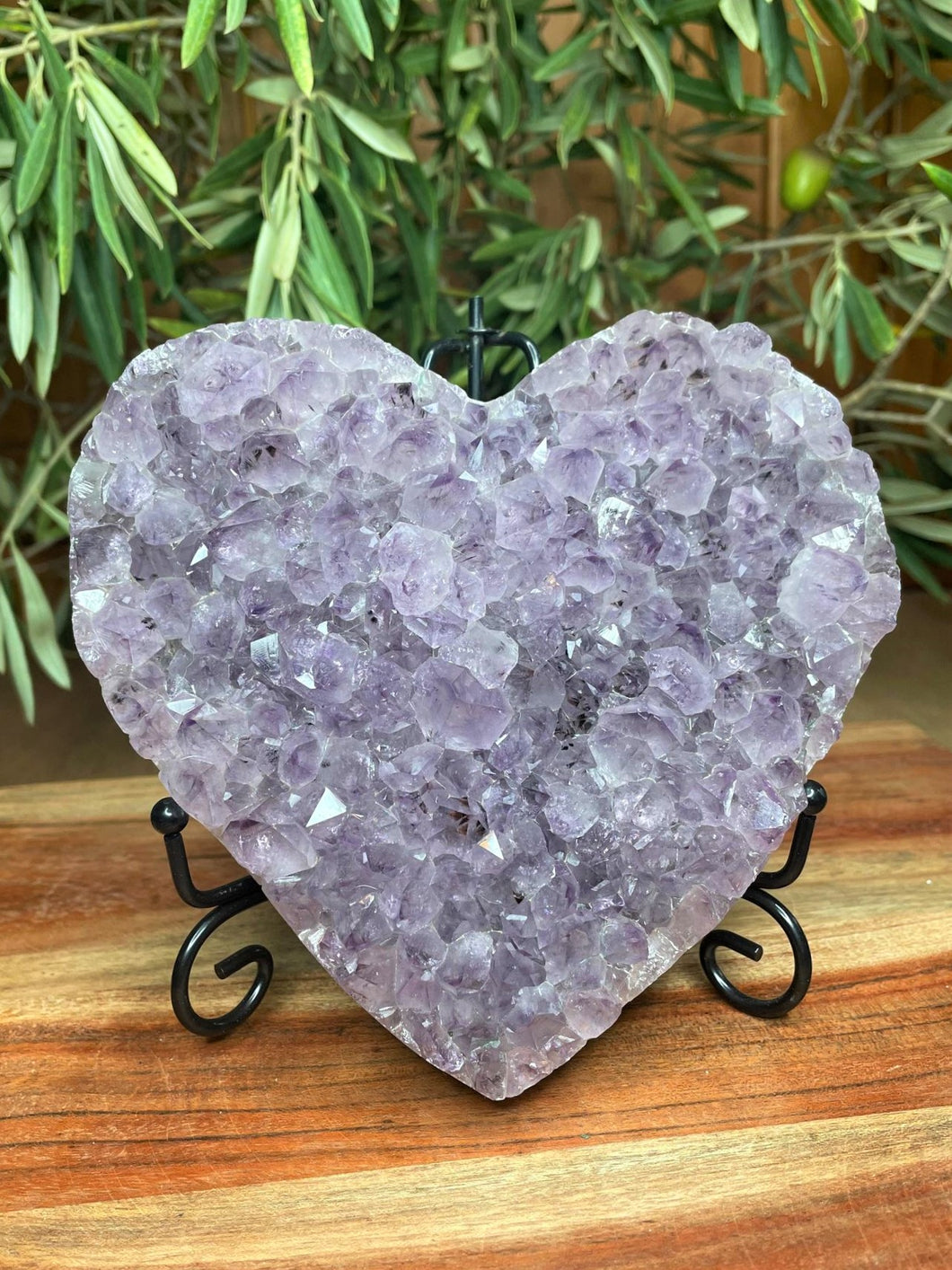Beautiful Amethyst Crystal Cluster Heart