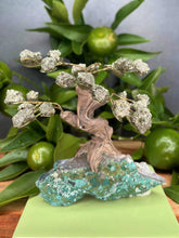 Load image into Gallery viewer, Tree of Life With Amethyst Cluster Base &amp; Pyrite Stone Leaves
