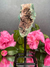 Load image into Gallery viewer, Pink Amethyst Crystal Geode With Druzy On Fixed Stand 26
