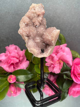 Load image into Gallery viewer, Pink Amethyst Crystal Geode With Druzy On Fixed Stand 24
