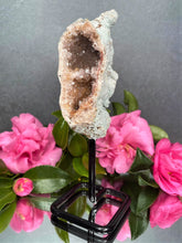 Load image into Gallery viewer, Pink Amethyst Crystal Geode With Druzy On Fixed Stand 15
