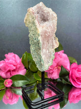 Load image into Gallery viewer, Pink Amethyst Crystal Geode With Druzy On Fixed Stand 39
