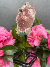Load image into Gallery viewer, Pink Amethyst Crystal Geode With Druzy On Fixed Stand 08
