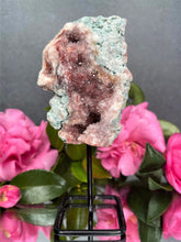 Load image into Gallery viewer, Pink Amethyst Crystal Geode With Druzy On Fixed Stand 10
