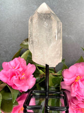 Load image into Gallery viewer, Rough Raw Natural Clear Quartz Point Crystal On Stand
