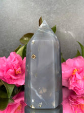 Load image into Gallery viewer, Beautiful Agate Crystal With Amethyst Druzy Cluster Tower Point
