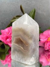 Load image into Gallery viewer, Healing Natural Druzy Agate Crystal Tower Point
